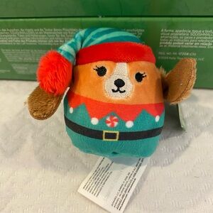 Micromallows “Darcy” Red and Teal Holiday Dog Plush